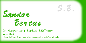 sandor bertus business card